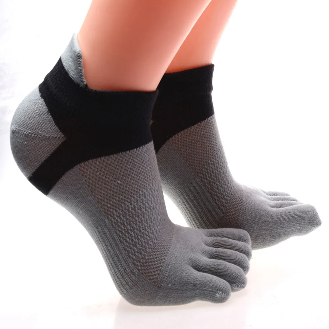 

Pure Cotton Five Finger No Show Socks Mens Sports Breathable Comfortable Shaping Anti Friction Ankle Socks With Toes EU 38-43