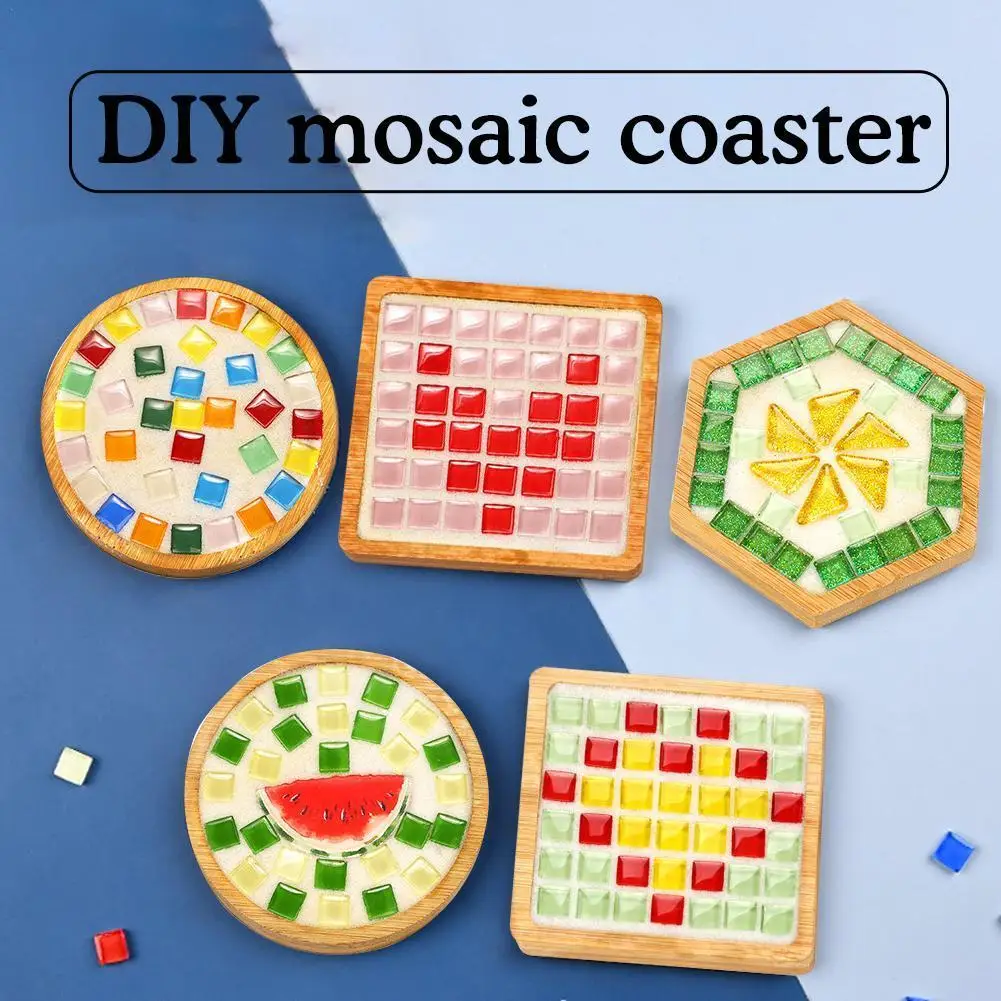 

Creative Handmade DIY Mosaic Materials Bag Bamboo Coasters Cup Mat For Kindergarten Kids Educational Toys Holiday Gifts Cra B2P0
