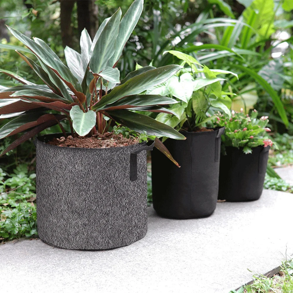 

Planting Bag Black/Grey Potato Fabric Vegetable Seedling growing pot garden tools 1-15 Gallon Eco-Friendly Grow bag