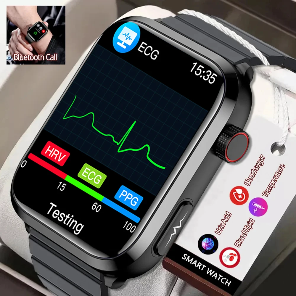 

Medical Grade Smart Watch ECG+PPG Blood Sugar Blood Lipid Uric Acid IP67 Waterproof Sports Watches Bluetooth Call Smartwatch Men