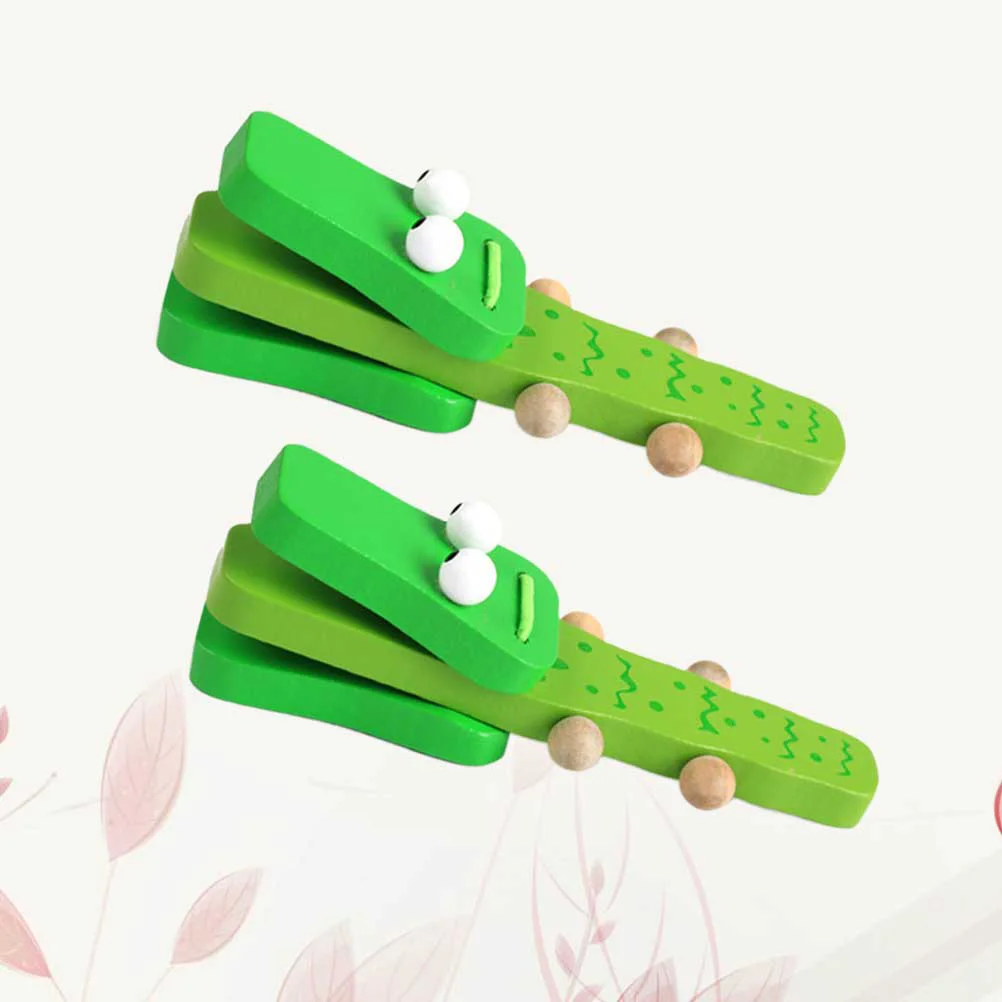 

2 Pcs Toys Percussion Instruments Puzzle Hand Clappers Wooden Castanets Bamboo Musical Child