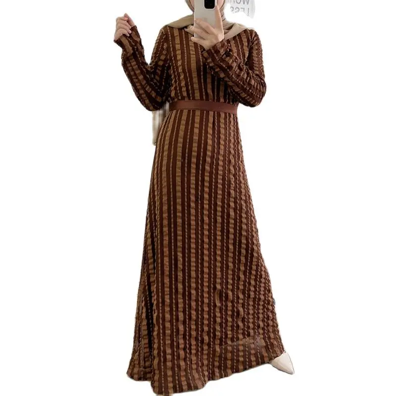 

Autumn Morocco Dress Muslim Women Abaya Lace-up Kaftan Arab Abayas India Islamic Jubah Djellab Vestidos Thicken Party Dresses