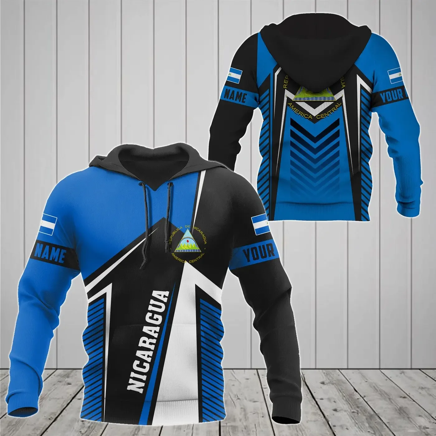 Новейший пуловер в стиле ретро с флагом страны Никарагуа мужской/домашний