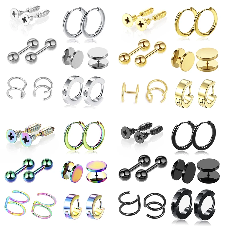 

6 Pair Surgical Stainless Steel Birthstone Stud Earring Jewelry Crystal Ear Piercing Studs Tragus Cartilage Helix