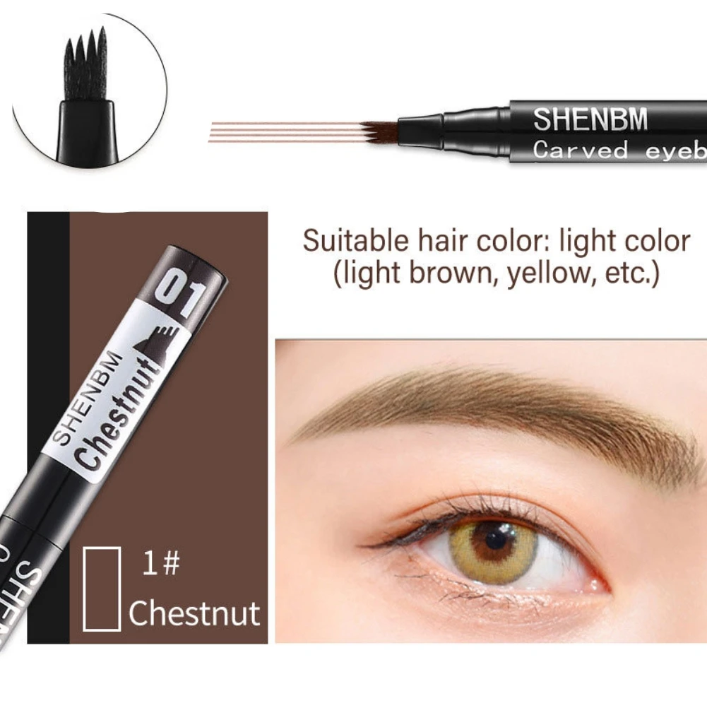 

4 Point Eyebrow Pencil Create Natural Wild Eyebrow 9 Colors Waterproof Sweat-proof Lasting Liquid Brow Pen Cosmetic maquillage