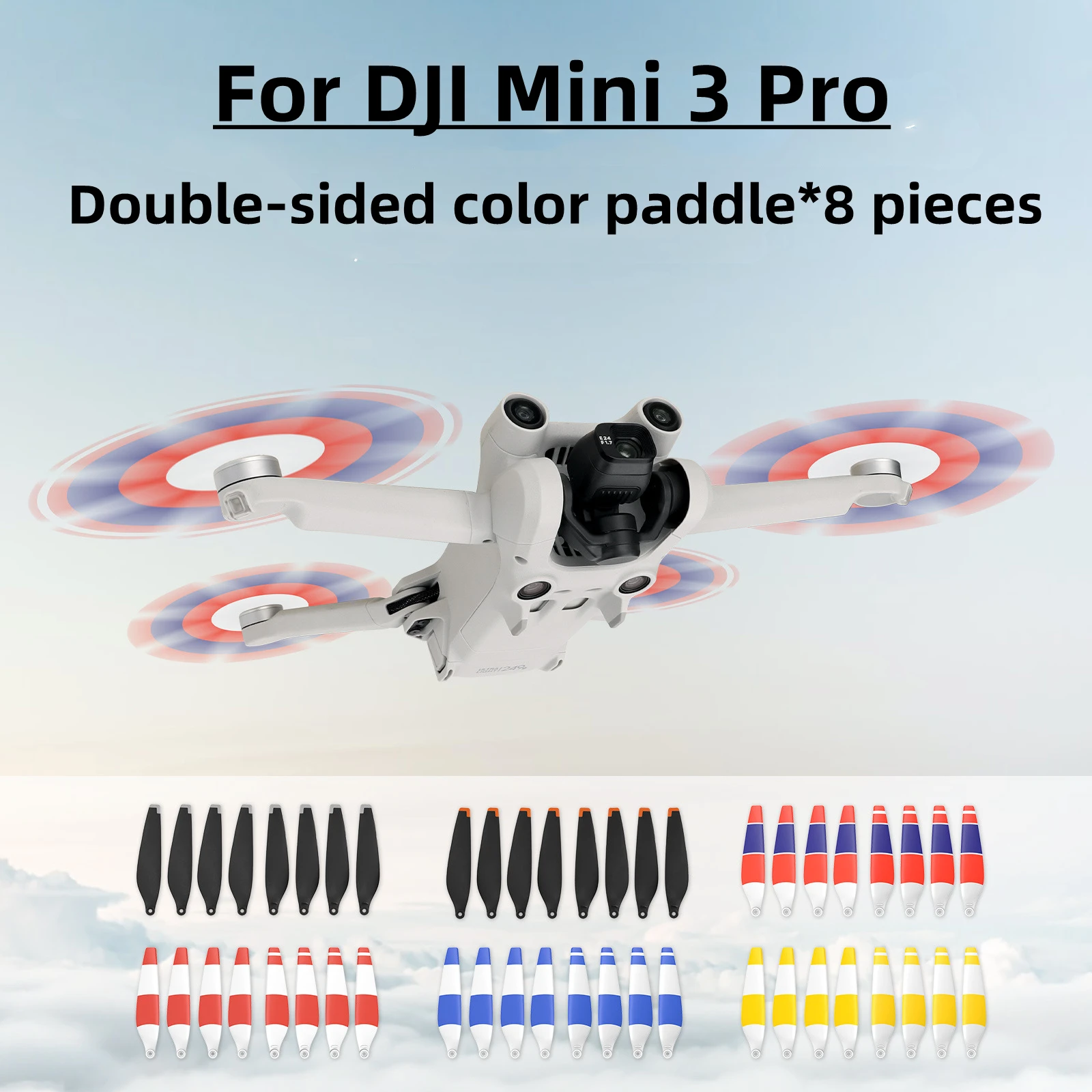 For DJI Mini 3 Pro Propeller Blade Propeller Double-sided Color Compact Low Noise Wing 8-piece Set For MINI 3 Pro Accessories