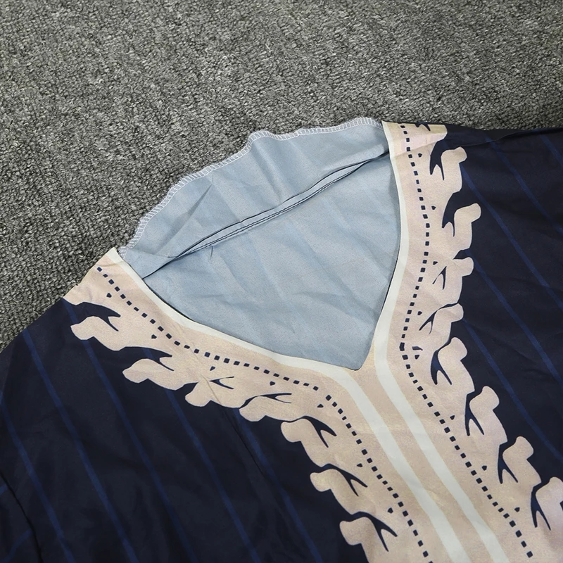 Vintage Printed Muslim Caftan Robes Men Long Sleeve Turn-Down Collar Jubba Thobe Man Leisure Dress Islamic Clothing T8NB