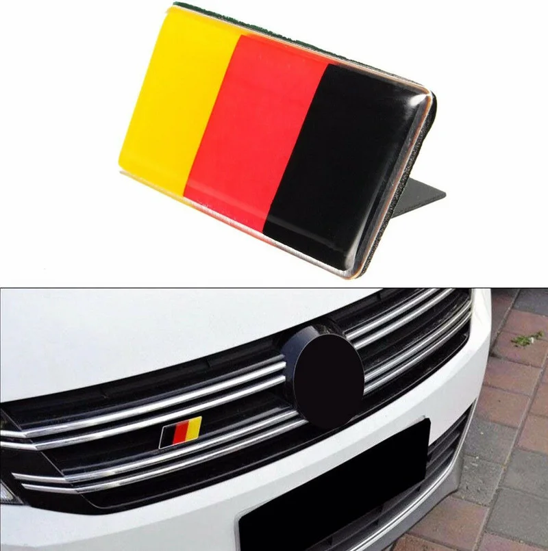 

3D German Flag Emblem Badge Sticker Auto Front Grille Bumper Metal Decor Styling Decal Universal Exterior Parts Car Accessories