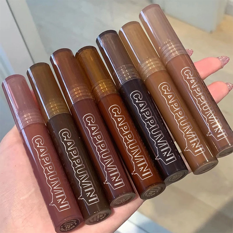 

7 Colors Water Lip Gloss Punk Dark Brown Mirror Liquid Lipstick Sexy Red Lip Glaze Moisturizing Long Lasting Women Beauty Makeup