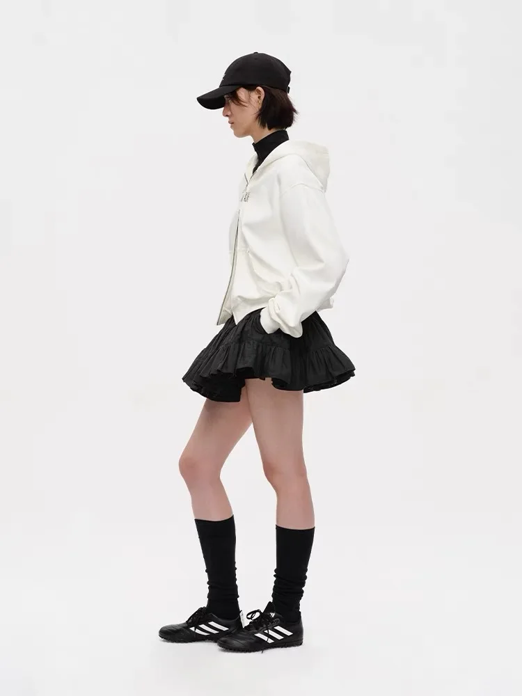 Летняя белая пышная пикантная мини-юбка с низкой талией женская элегантная