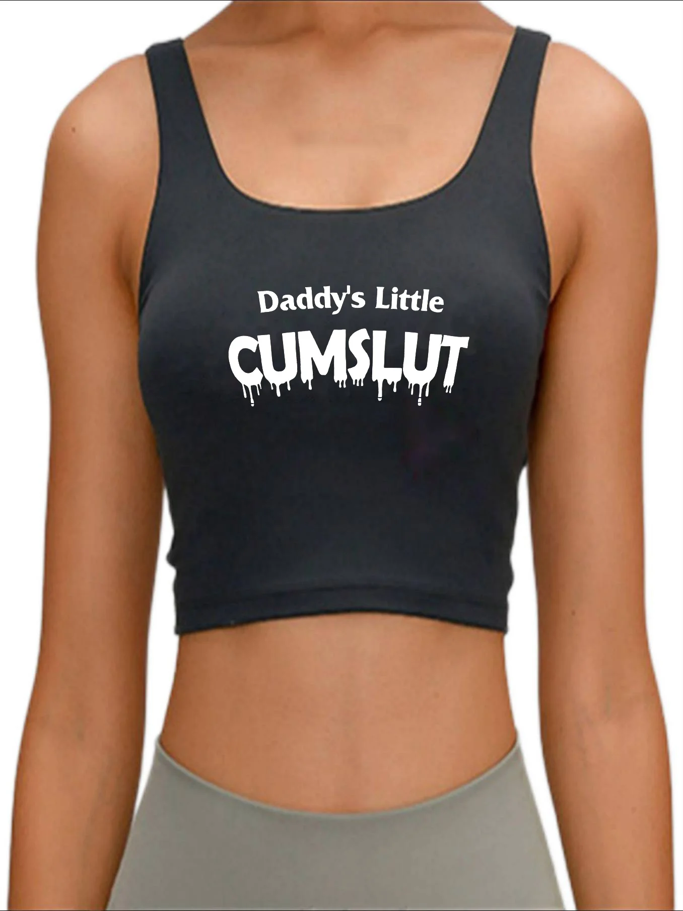 

Daddy's Little Princess Design Sexy Breathable Crop Top Adult Humor Flirty Harajuku Print Tank Tops Sugar Baby Training Camisole
