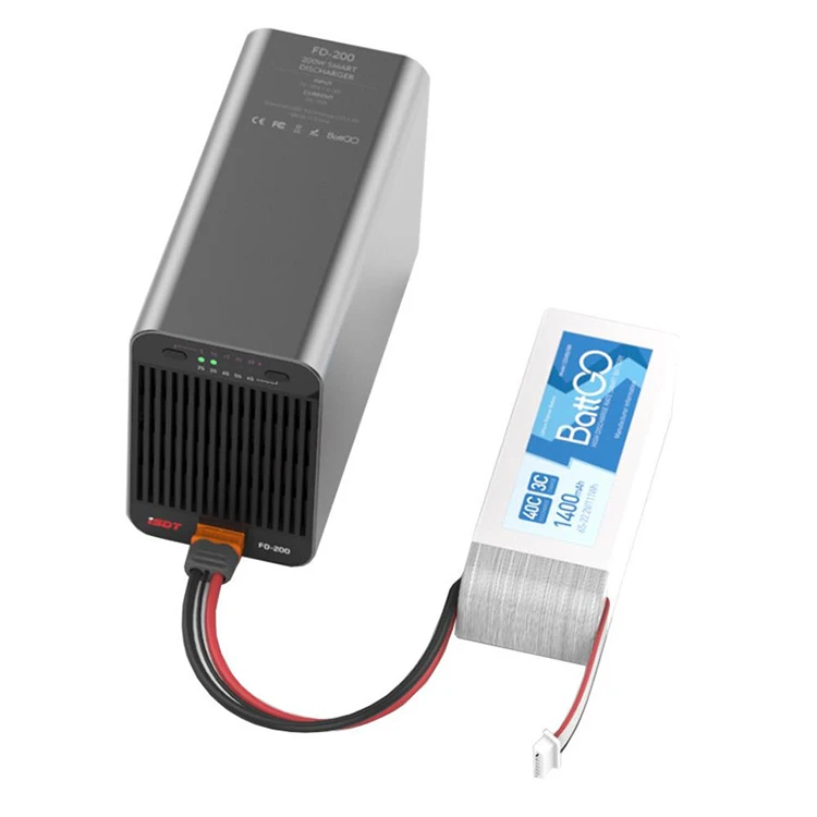 

ISDT FD-200 200W 25A Support 2-8S Lipo Battery Wireless APP Control Discharger for RC Drone Spare Parts