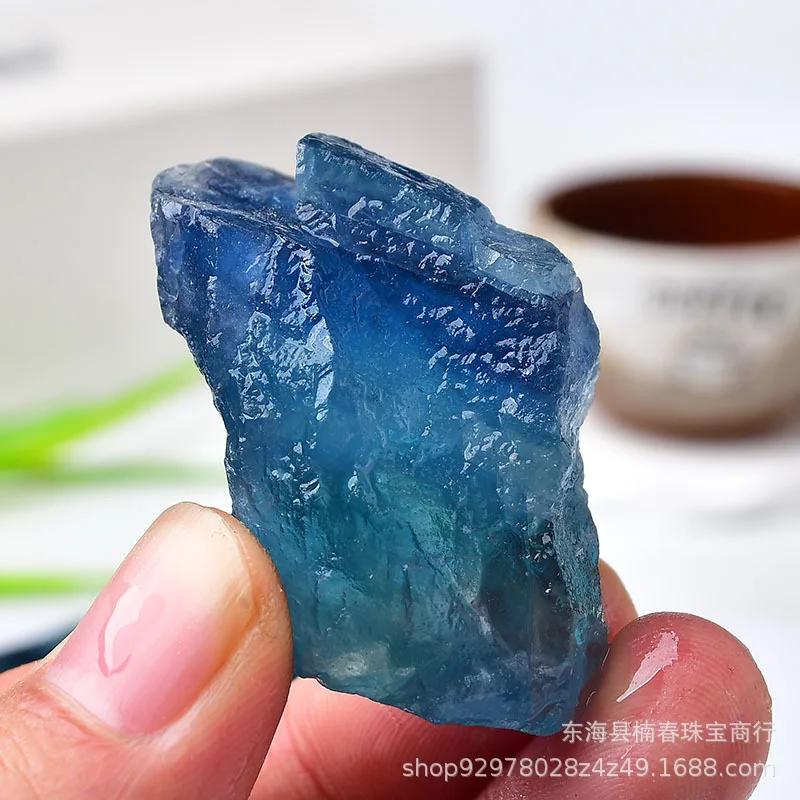 

Natural High Quality Blue Fluorite Raw Stone Large Particle Incense Expanding Stone Crystal Raw Stone Home Decoration