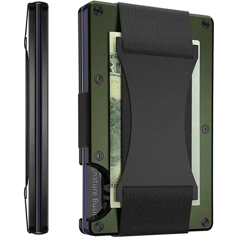 Billetera Hombre Card Holders for Men Smart Wallet RFID Slim Porte Monnaie Luxe Elastic Strap Carte Bancaire Business Customized