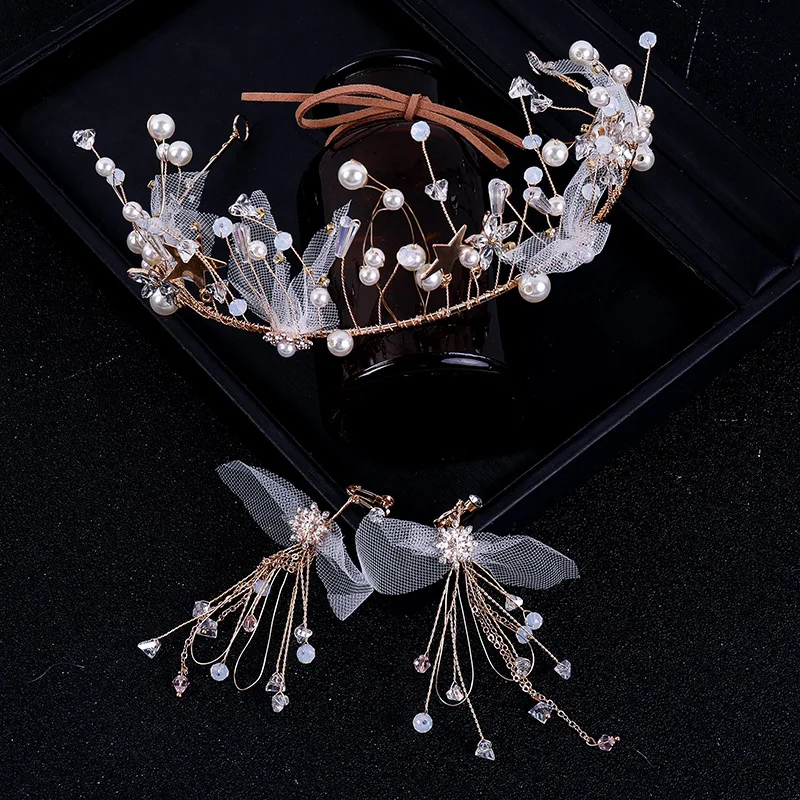 

Bridal headdress wedding hand-woven silk yarn flower headband