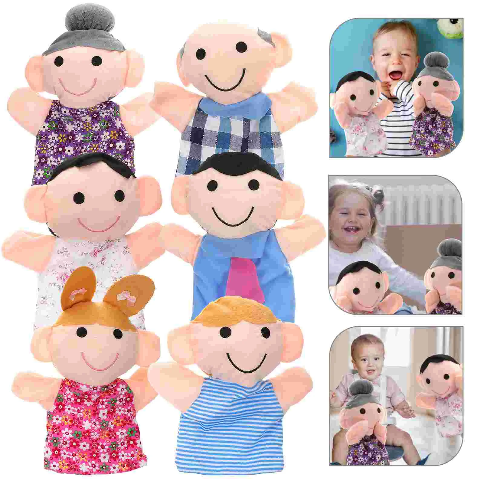 

6 Pcs Family Family Puppets For Babies For Toddlers Educational Baby Toys Puppets 3+ Year Old Toddlers Suite Plush 2-4 Years