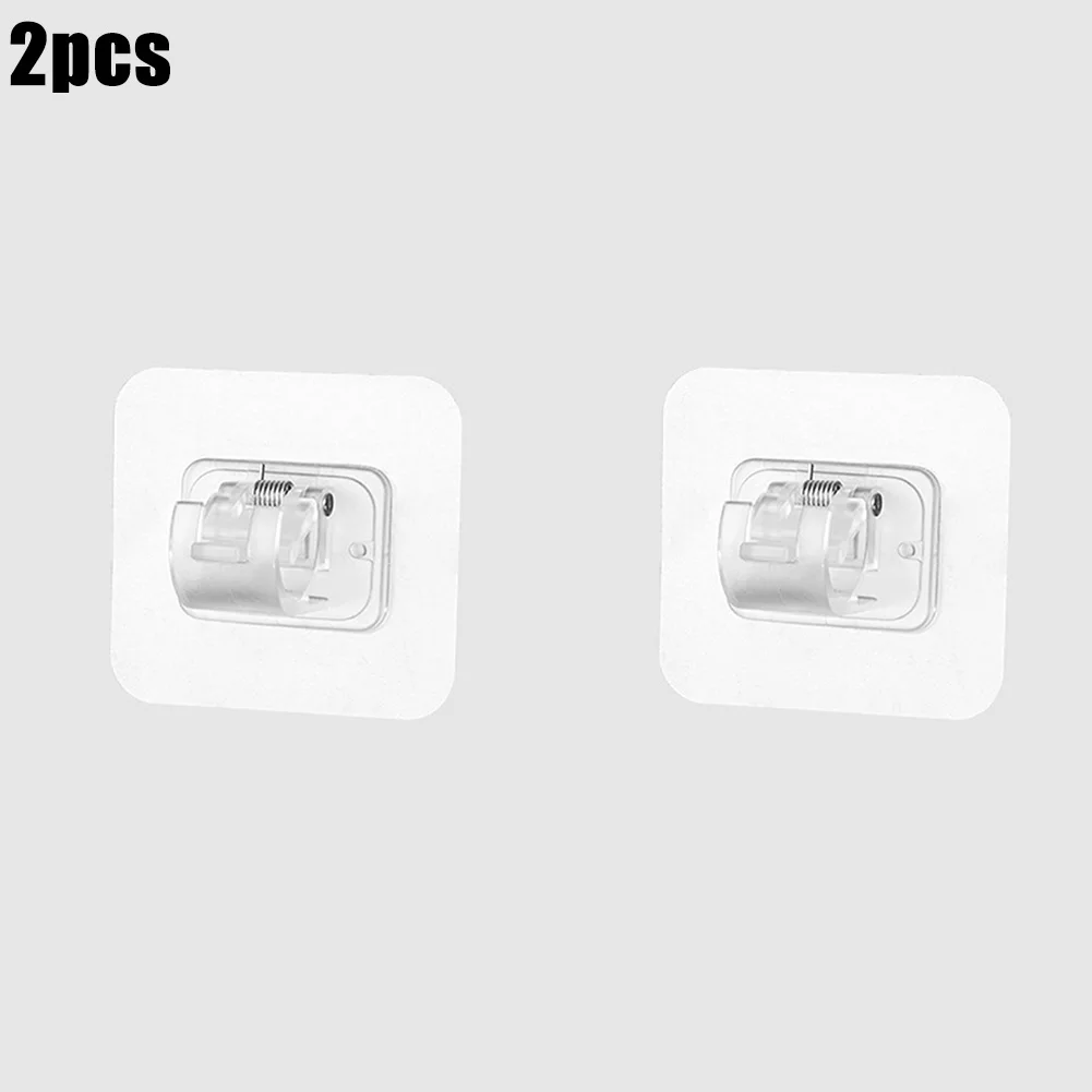 

2/4PCS Adhesive Hook Punch-free Curtain Rod Clip Hook Shower Curtain Rod Hanging Holder Household Fixed Clip Hanging Hook Holder