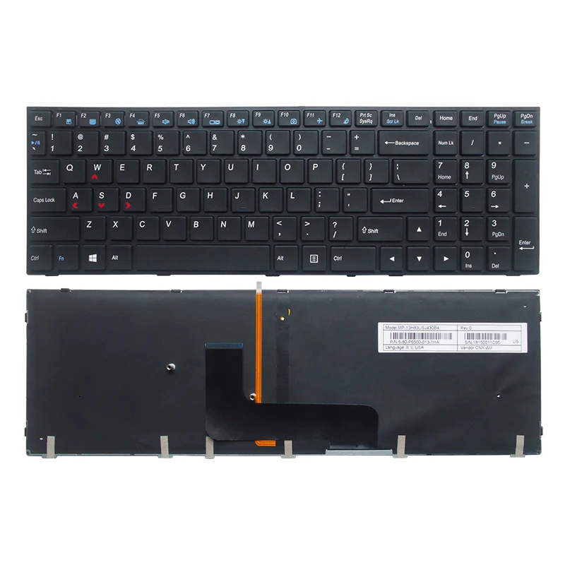 

US backlit laptop keyboard for Clevo P651 P651SE P655 P671 P655SE P671SG P650HP3 P650 P670RE3 P670RG P650RE3 P650RE6 P650RG