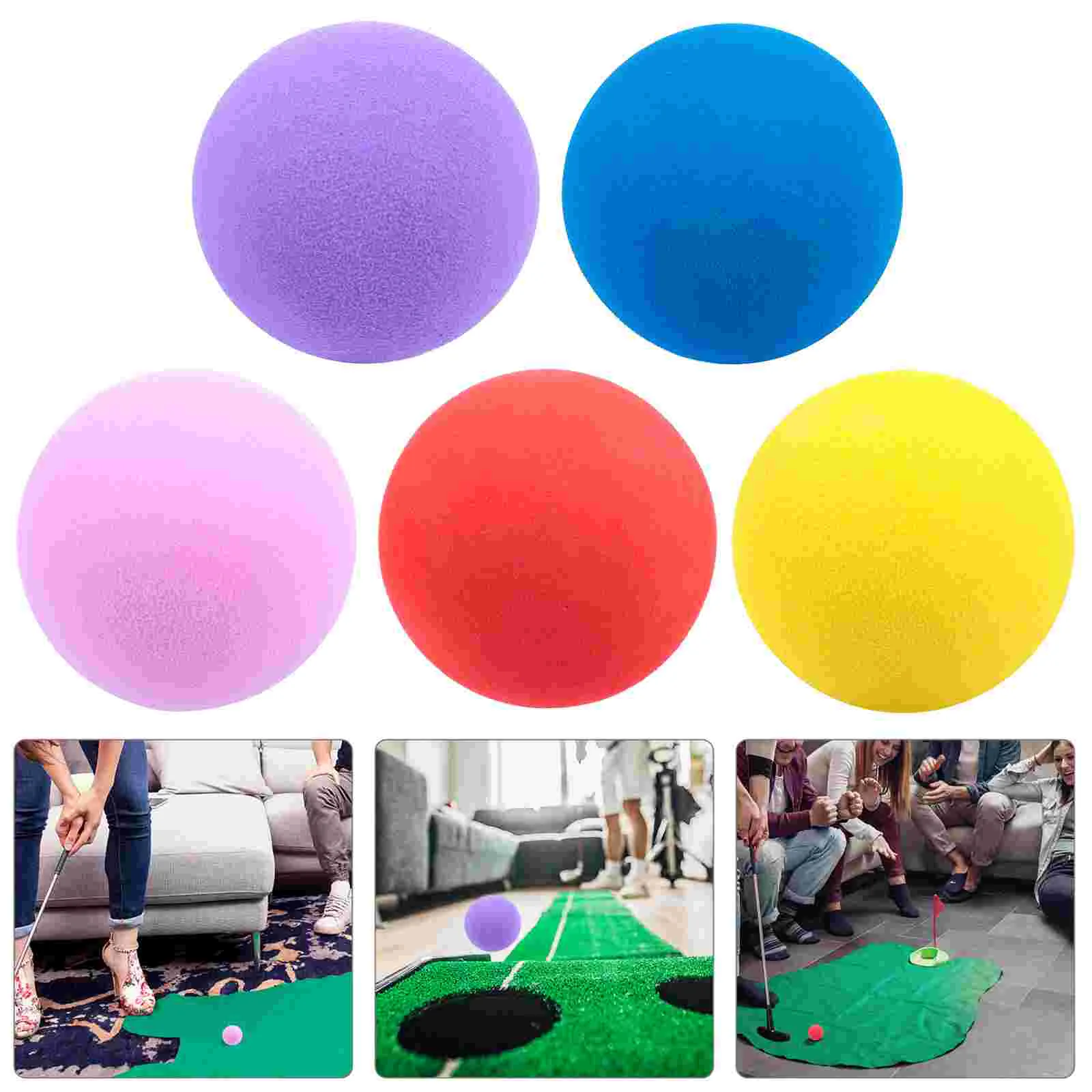 

5Pcs Durable Balls Indoor Golfs Elastic Balls Accessories for Training