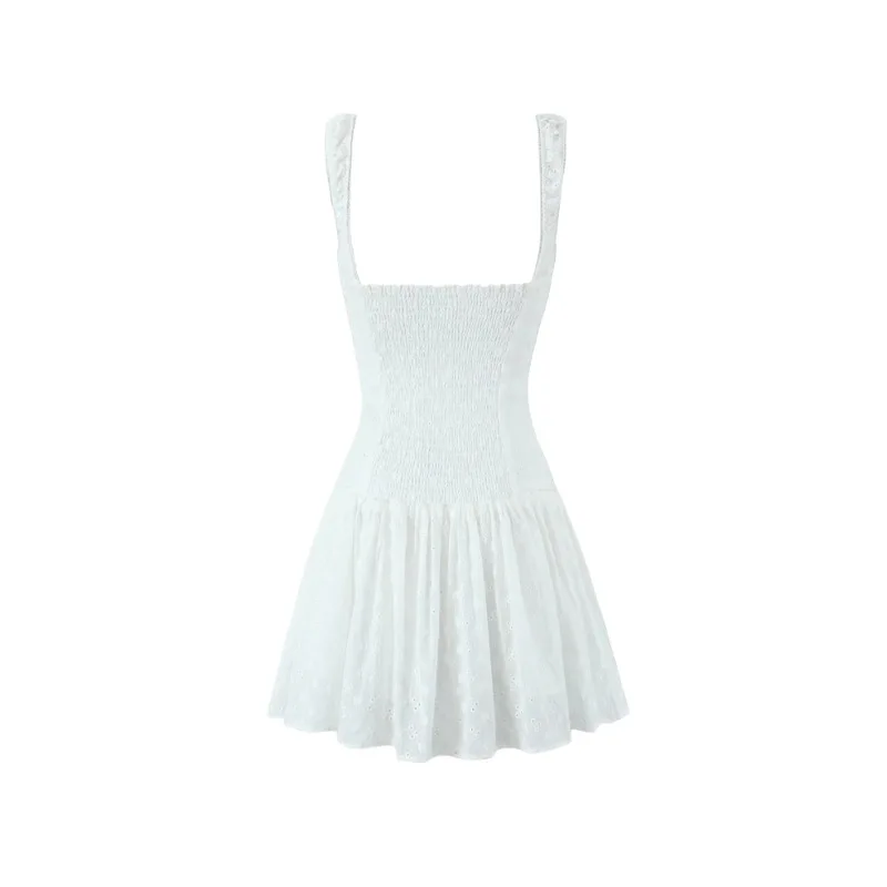 Белое летнее кружевное платье Эстелла momoluna