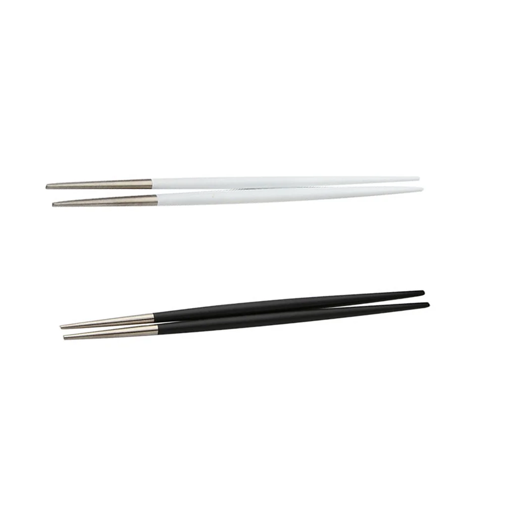 

2 Pairs Home-use Chopsticks Sushi Chopsticks Stainless Steel Point-head Chopsticks for Restaurant Household Kitchen
