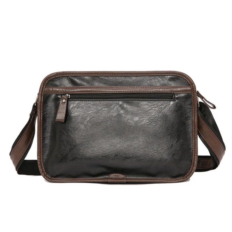 Fashion Men's Leather Shoulder Bag High-Quality Trend Leisure Young People Outdoor Travel Shoulder Bag Business Wear-Resistant