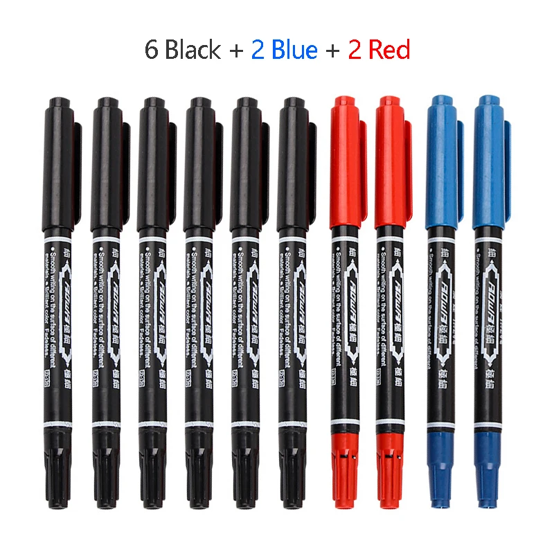 

Набор из 10 двусторонних перманентных маркеров черного цвета