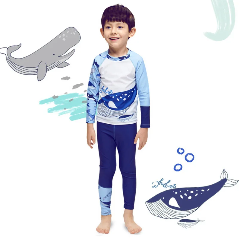 

Children's Swimsuit Boys Baby Split Long-sleeved Trousers Sunscreen Quick-drying 3-5-9 Years old 2022 Boys' Swimwear