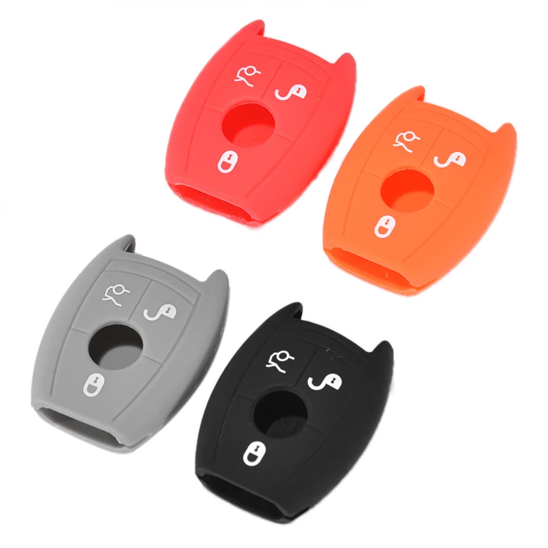2/3Buttons Smart Silicone Key Remote Holder Case Cover Fit For Mercedes Benz A Classe A180 A200 A260 CES CLK Car Key Remoe Part