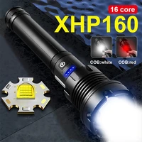 xhp160 super high power led flashlights usb rechargeable torch tactical camping 250000 lumen fishing 18650 waterproof flashlight