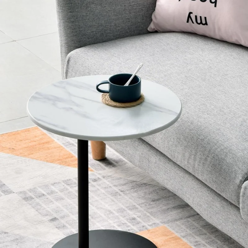 Скандинавский креативный диван для гостиной, кованый железный Маленький журнальный угловой столик из массива дерева, прикроватный столик для спальни 
