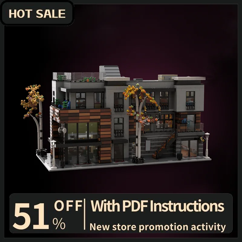 Новый город хит продаж вид на улицу Moc модульные командиры в центре города модель