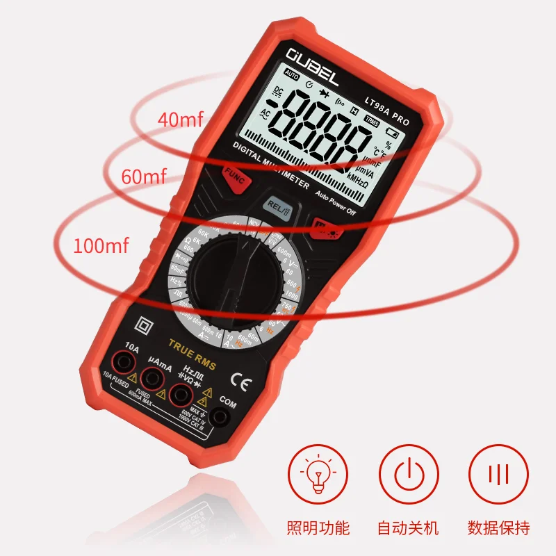 Цифровой мультиметр True-RMS амперметр постоянного и переменного тока вольт Ом