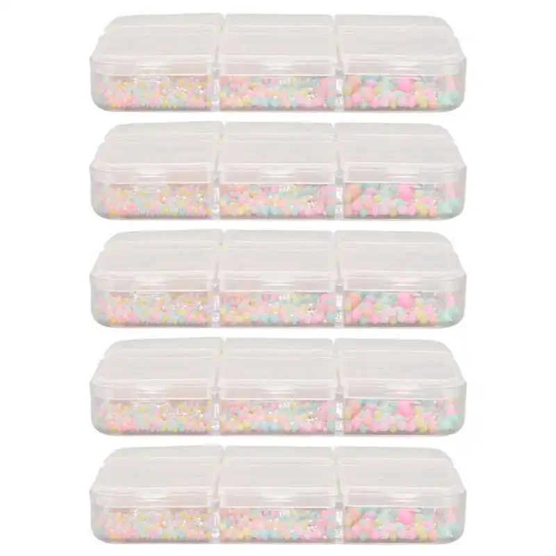 

Акриловая жидкость, 5 коробок, блестящие, привлекательные, портативные, пластиковые, разных размеров, миниатюрные бусины для творчества и ма...