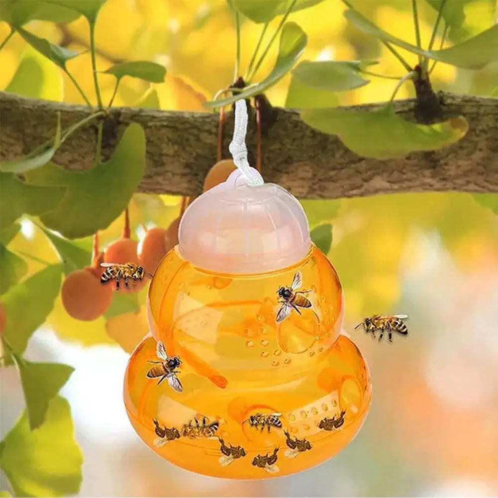 

Defend Wasp Traps Trap Plastic Outdoor Hanging Honey Reusable Catcher Hornet Traps Flying Bee Insect Outside Non-tox L5v7