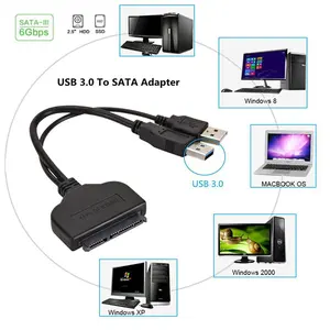 SATA Adapter Cable USB To Serial SATA 7+15pin Hard Disk 2.5 Inch Notebook Easy Drive Line USB 3.0 Transfer Cables
