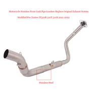 motorcycle stainless front link pipe exhaust system delete replace original modified for zontes zt310r 310t 310x 2021 2022