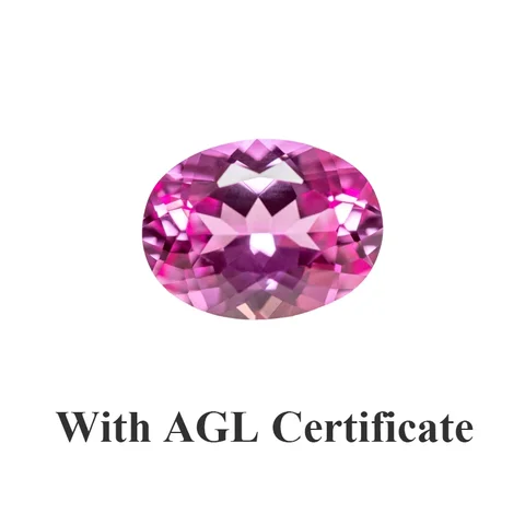 Лабораторный выросший сапфир овальной формы, розовый цвет, высшее качество, для изготовления ювелирных изделий своими руками, подвесное кольцо, выбираемый AGL сертификат