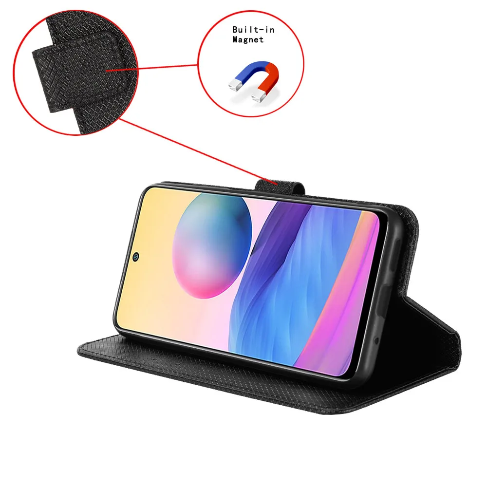 Чехол для Umidigi Bison X10S роскошный флип-чехол со стразами искусственная кожа Кошелек