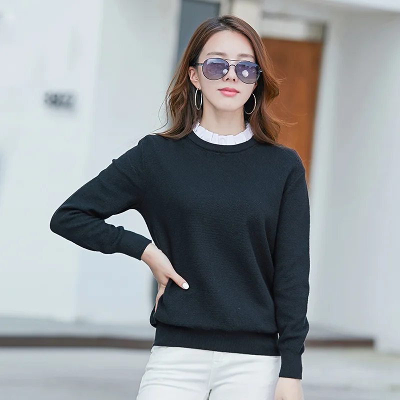 

Fake two-piece head collar Korean version of autumn and winter women BLACK