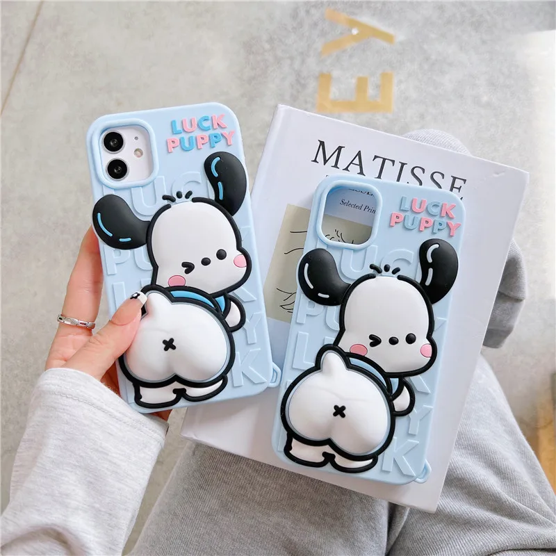 

Cartoon Pop Puppy 3D Case For iphone 14 13 12 Pro 11 XS Max XR X 7 8 Plus SE20 13pro Big butt fun Soft silicone Phone Cover kids