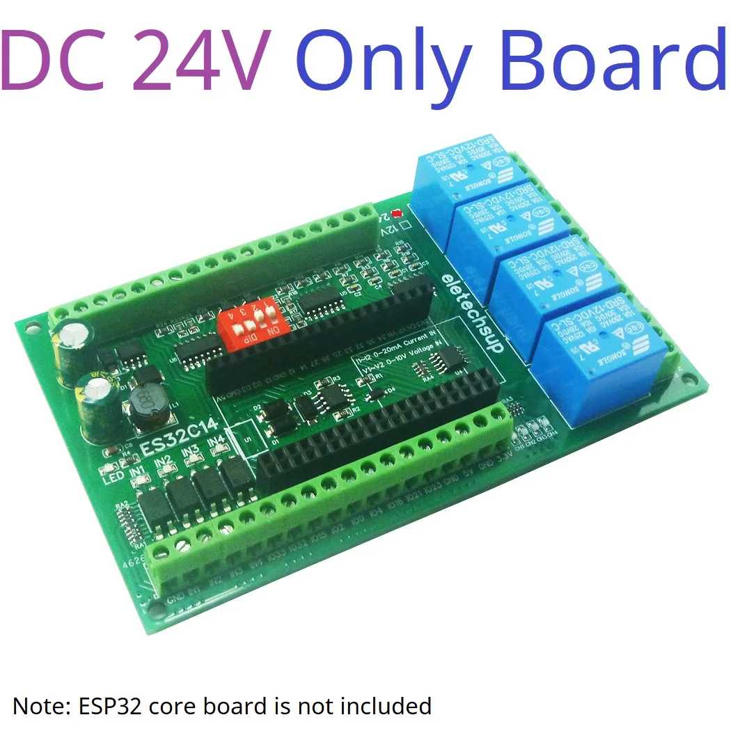 

Плата расширения ESP32 DC 12 В 24 В Модуль ES32C14 для Arduino PLC Умный дом IOT Diy Цифровой аналоговый ЦАП ADC IO Wi-Fi Релейный переключатель18