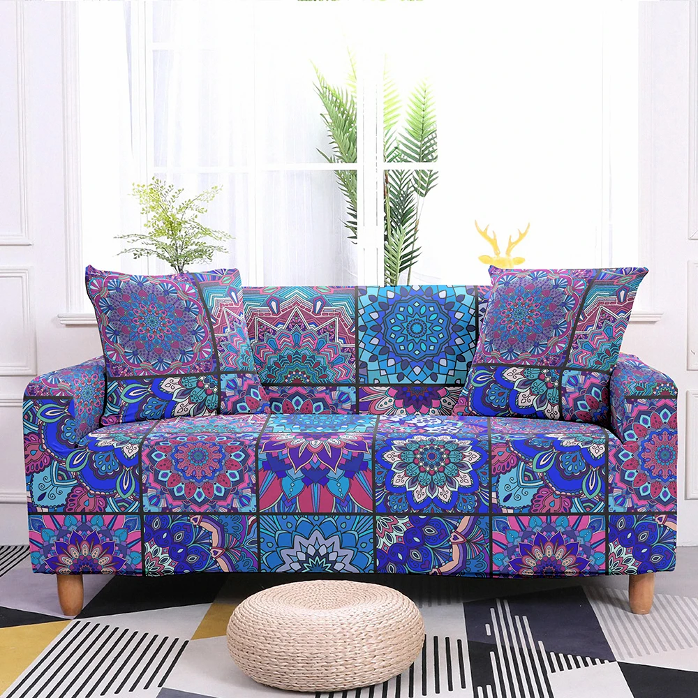

1/2/3/4 Seat Sofa Cover for Living Room Elastic Sofa Cover Mandala Print Stretch Slipcover Corner Sofa Cover Armchair Home Decor
