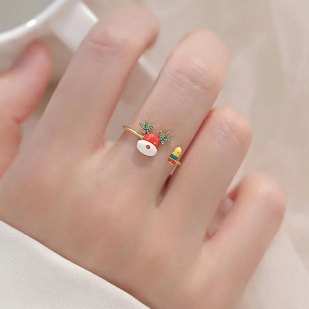 

Women Ring Fashion White Golden Color Durable Reindeer Open Finger Ring Women Jewellery for Club Finger Ring Ladies Ring