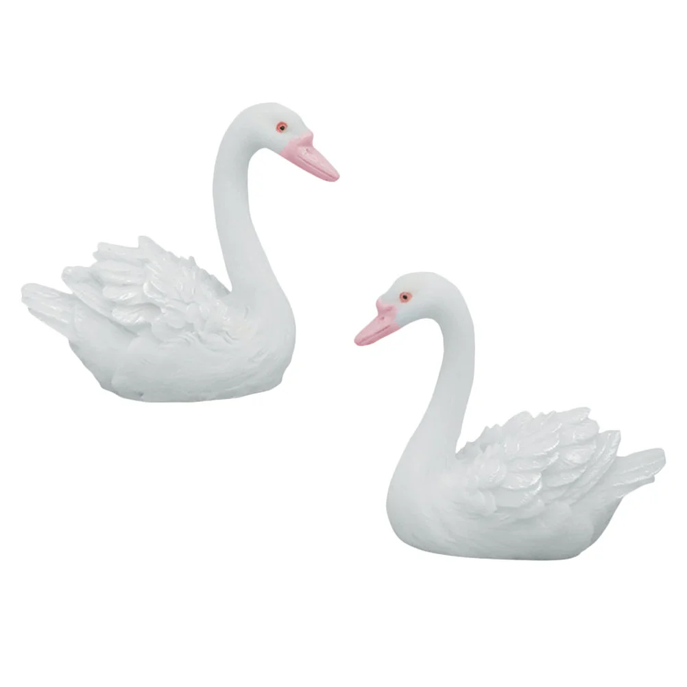 

Swan Animal Resin Figurine Wedding Miniature Decorations Couple Decor Figures Model Ornament Cake Animals Figurines Statue