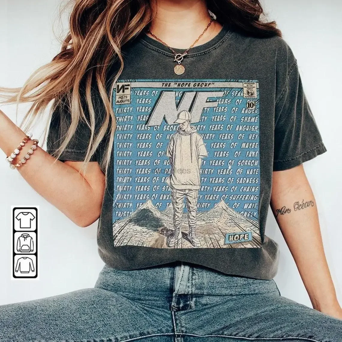 Nf комикс рубашка 90-х винтажная книга Merch арт Hope Альбом World Tour билетов 2023