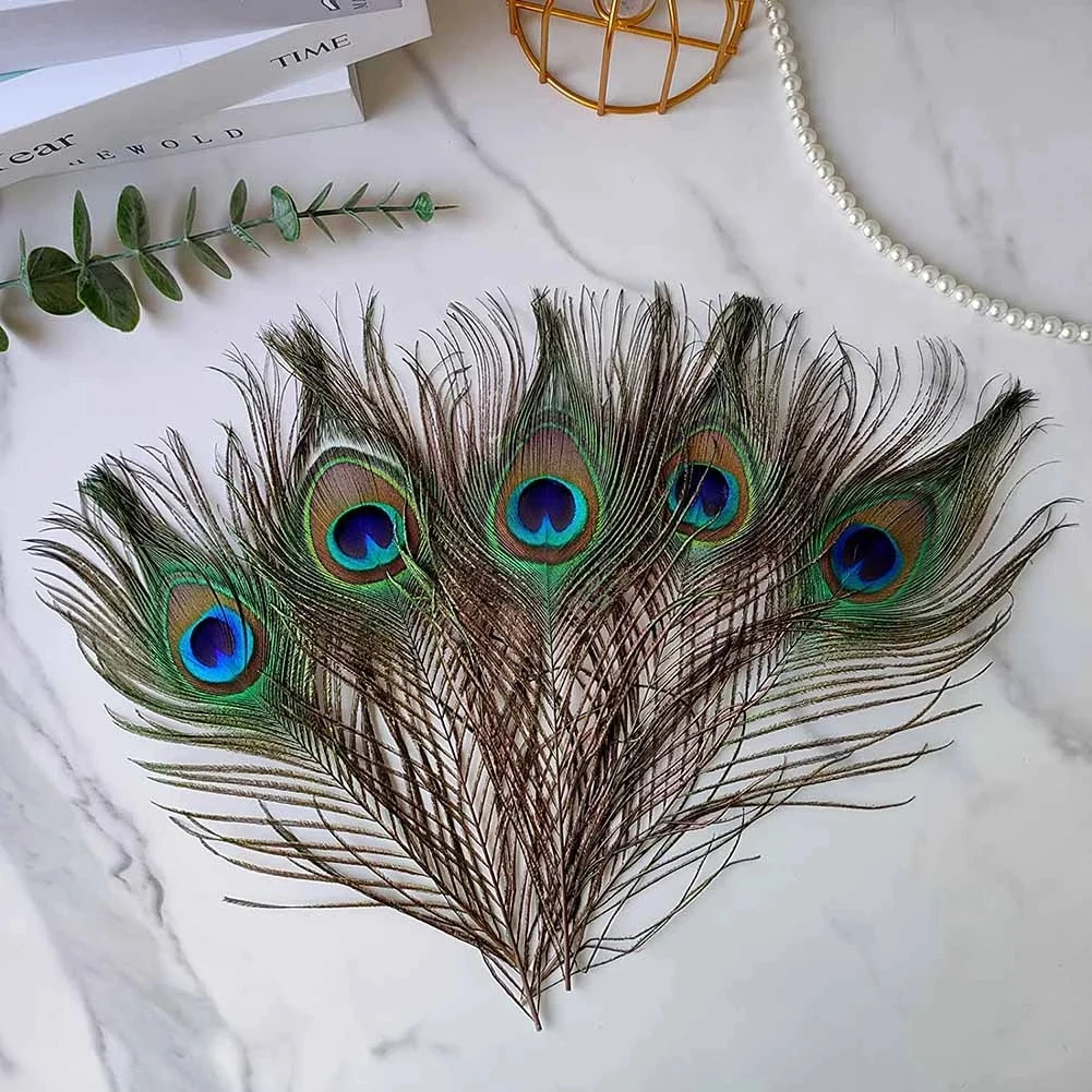 

10Pcs/lot Natural Real Peacock Feathers 25-30CM/10-12inch Feathers for Crafts Wedding Feathers Jewelry Making Decoration Plumas