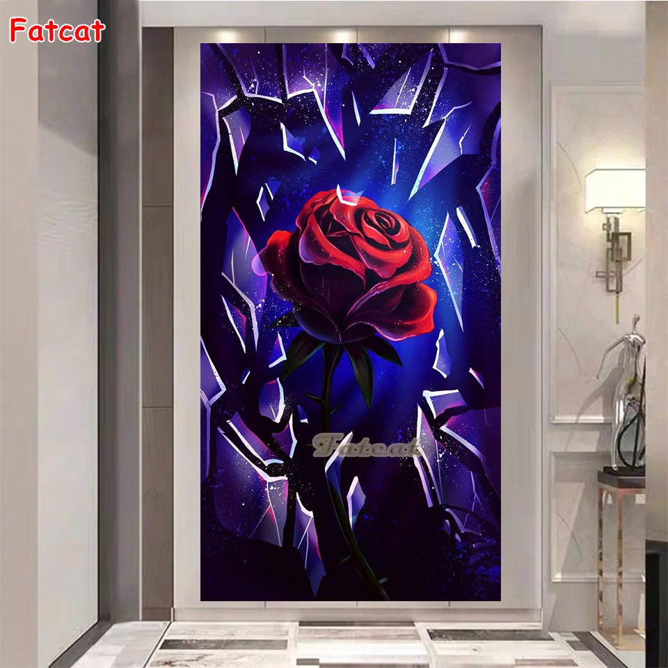 

Полностью Алмазная мозаика блестящая красная роза Новые поступления Романтика домашний декор вышивка полностью Алмазная искусство наборы...