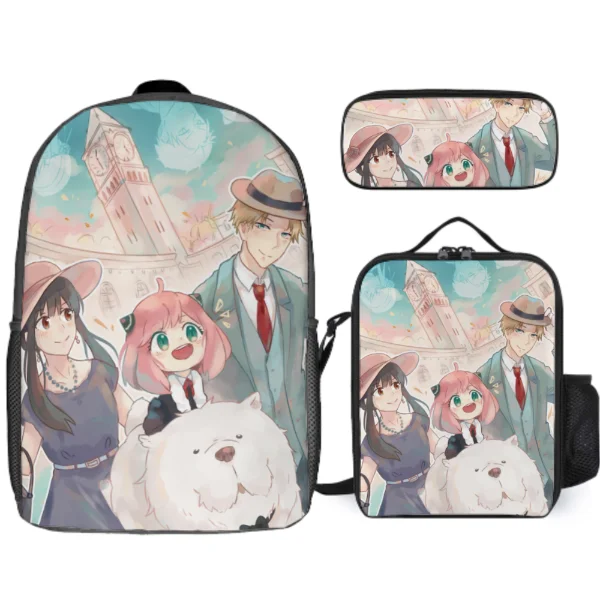 

3pcs/set Anime SPY×FAMILY Printed School Bags Fashion Backpack Shoulder Bag Pen Bag for Boys Girls
