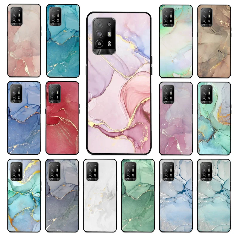 

Colored Marble Painting Phone Case for OPPO A54 A74 A94 A53S A9 A5 A15 A16 A91 A96 A76 Reno8 8Pro Reno2 Z